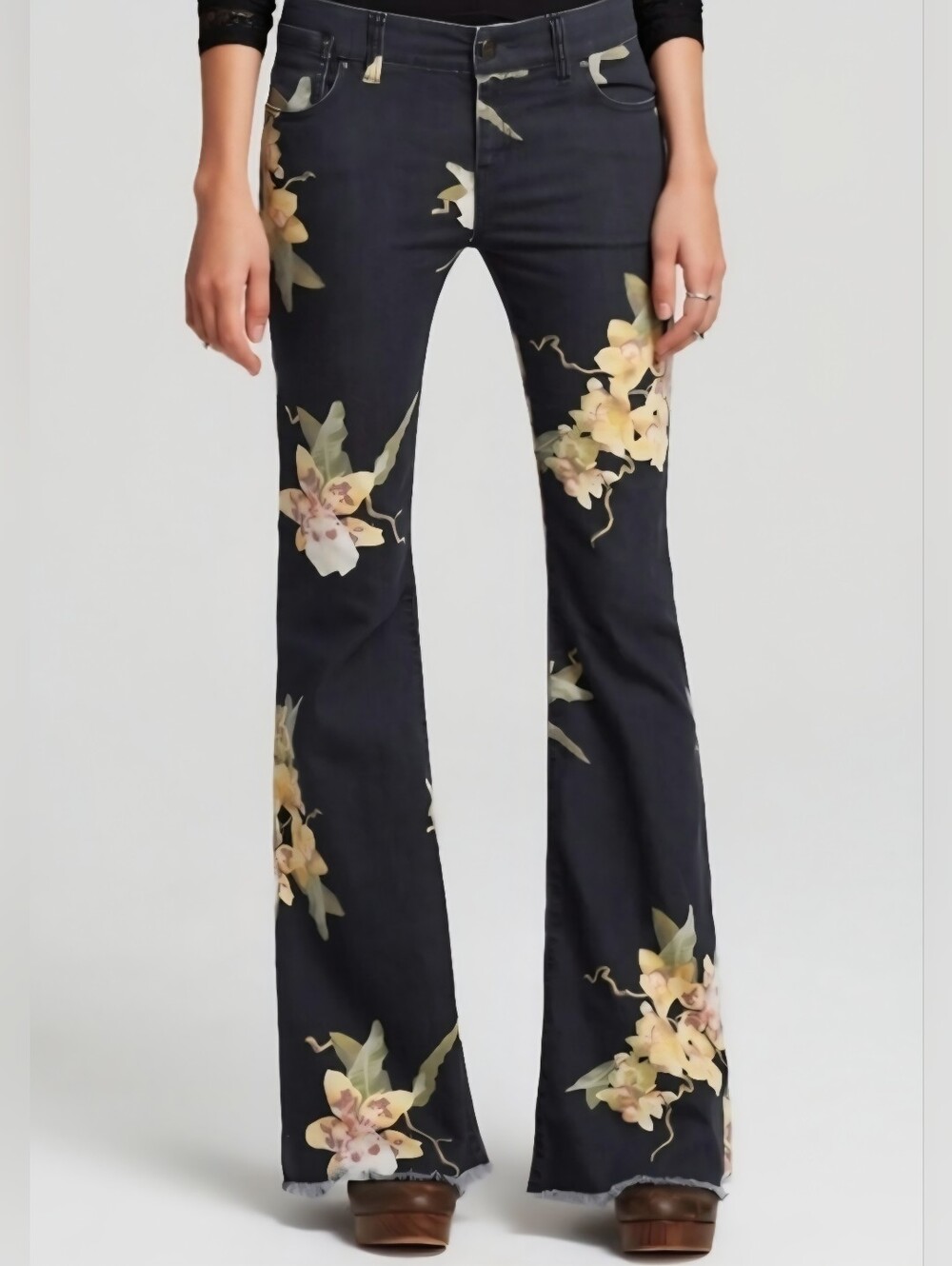 Jeans Miami Night Combo Floral Sz 25 Short (29"inseam) EUC
